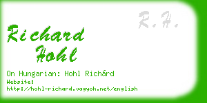 richard hohl business card