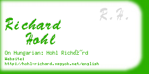 richard hohl business card